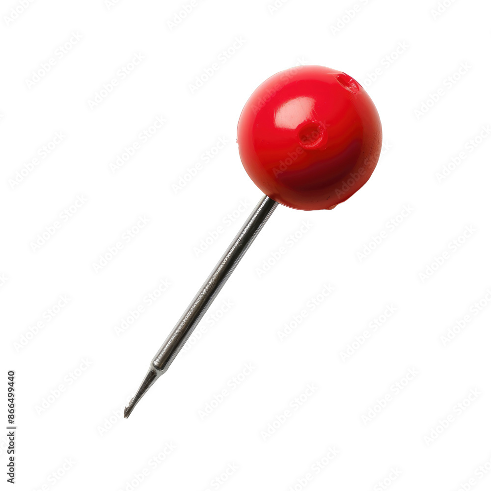 Red push pin on white background Red push pin on white background