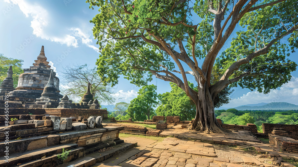 Ancient Buddhist City of Anuradhapura: Stupas and Sacred Fig Trees Ancient Buddhist City of Anuradhapura: Stupas and Sacred Fig Trees
