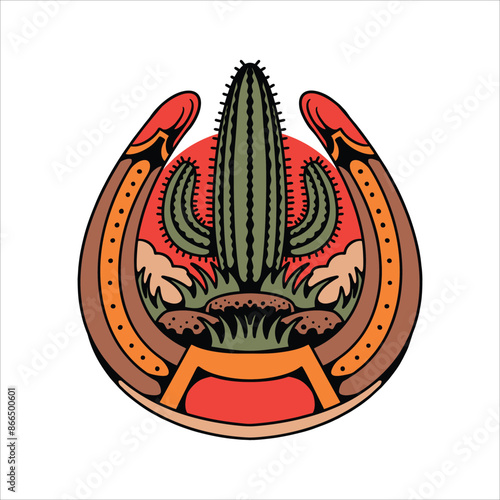 horseshoe tattoo illustration vector design