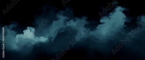 Black clouds with Billowing inky transparent backgrounds swirlin