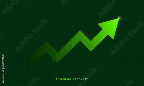Economy stock market growth of finacial recovery finance stock market riseup green arrow crisis background