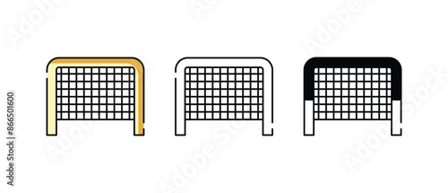Hockey net icons vector set stock illustration