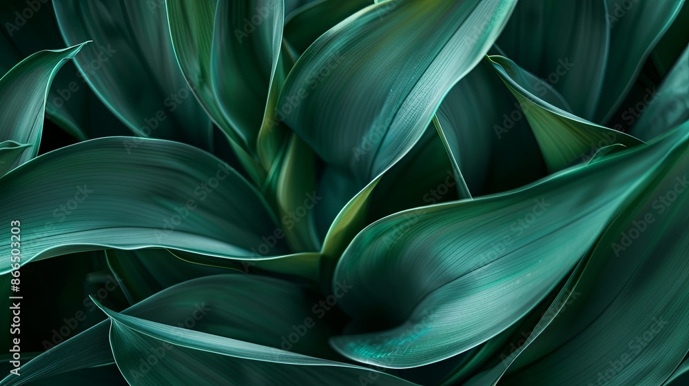 Green tropical plant close-up Green tropical plant close-up