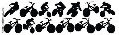 Bicycle silhouette set vector design big pack of illustration and icon