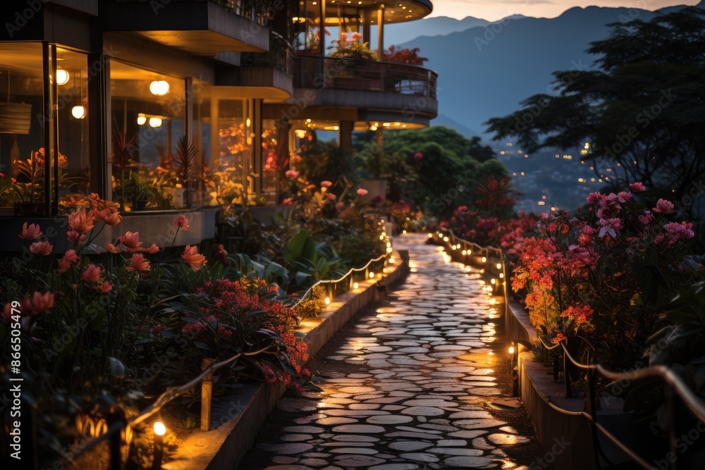 Medellin, Colombia, the Medellin Botanical Garden, with a variety of plants., generative IA