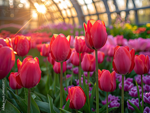 Many flower with nice back ground . Created with Ai