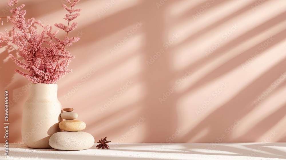 A cozy spa scene with a minimalist approach, highlighting brown tones and providing plenty of copy space. Perfect for marketing wellness and relaxation products. A cozy spa scene with a minimalist approach, highlighting brown tones and providing plenty of copy space. Perfect for marketing wellness and relaxation products.
