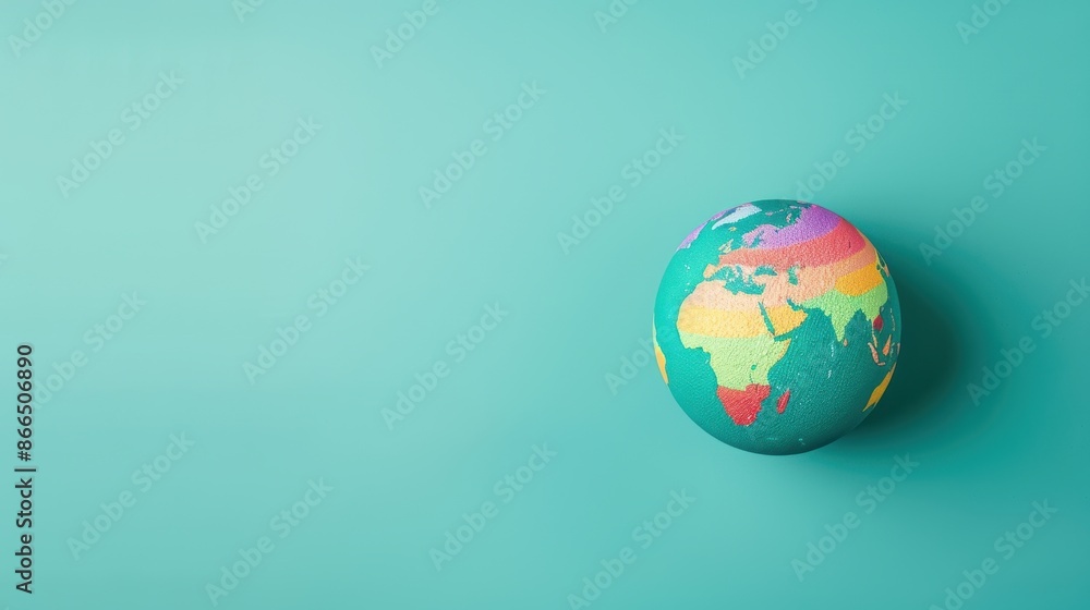 A globe adorned with a vibrant rainbow motif, conveying a message of peace and acceptance. The minimal design and generous copy space make it adaptable for a range of projects. A globe adorned with a vibrant rainbow motif, conveying a message of peace and acceptance. The minimal design and generous copy space make it adaptable for a range of projects.