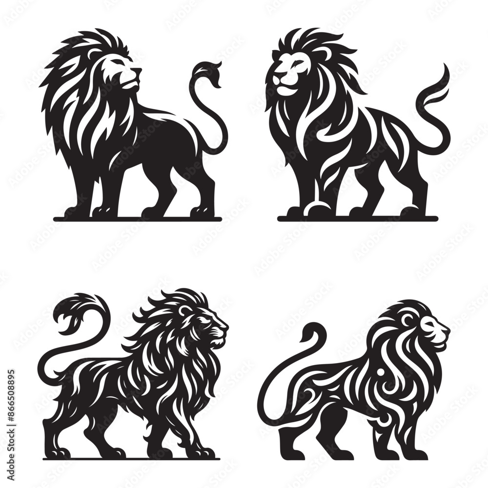 Fototapeta premium Lion - Minimalist Design and Flat Logo - Vector illustration