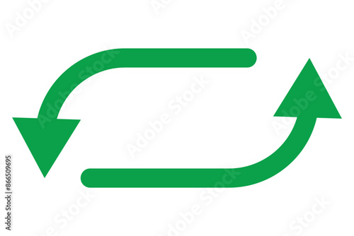 Double-sided curved arrow