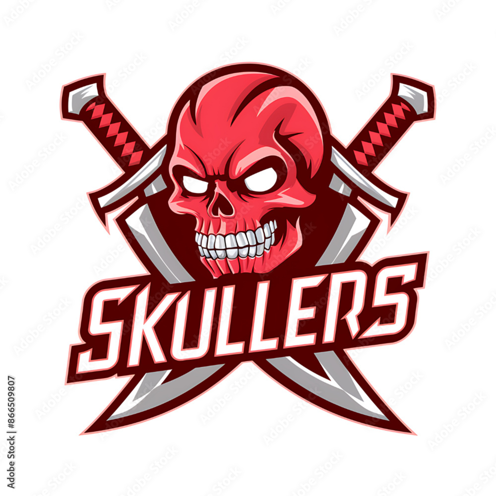 Naklejka premium Skullers esport mascot logo design 