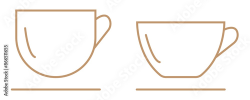 Set of lite brown beverage icon vector illustration. Editable Strock icons.