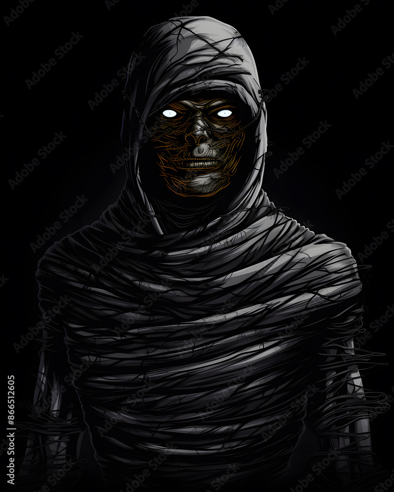 Creepy mummy lurked in the shadows Creepy mummy lurked in the shadows