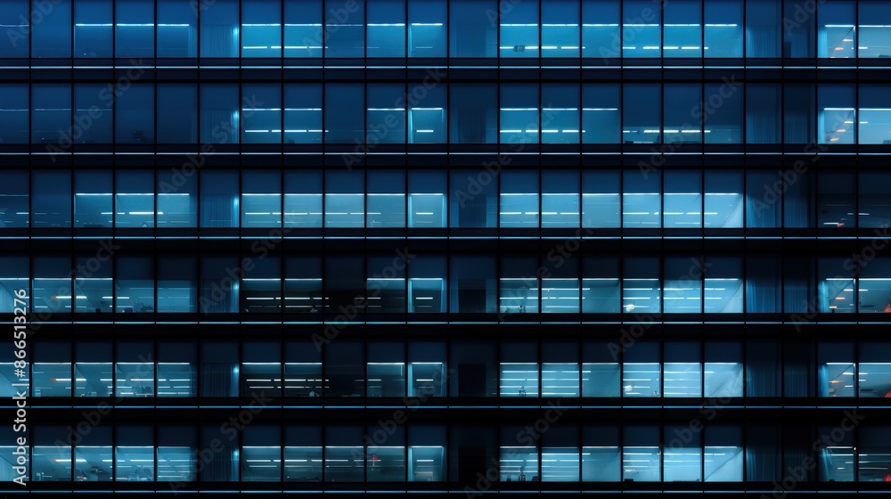 Night View of Illuminated Office Building Night View of Illuminated Office Building