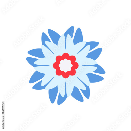 Beautiful flower on transparent background. Spring flower graphic design