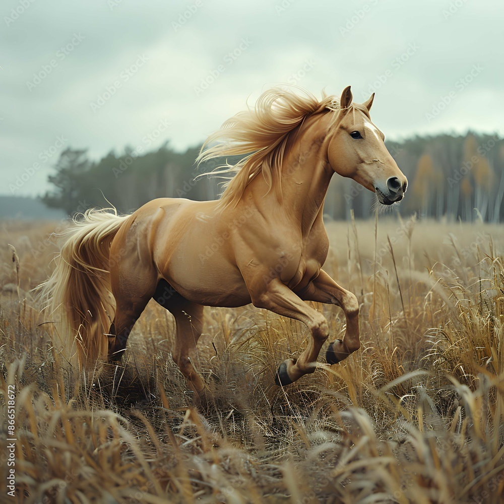 Obraz premium Powerful horse’s graceful run.