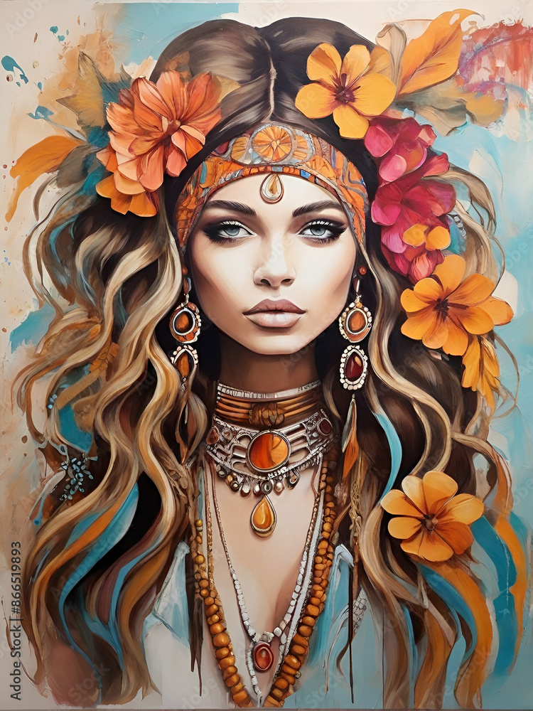 Boho Woman Artwork Boho Woman Artwork