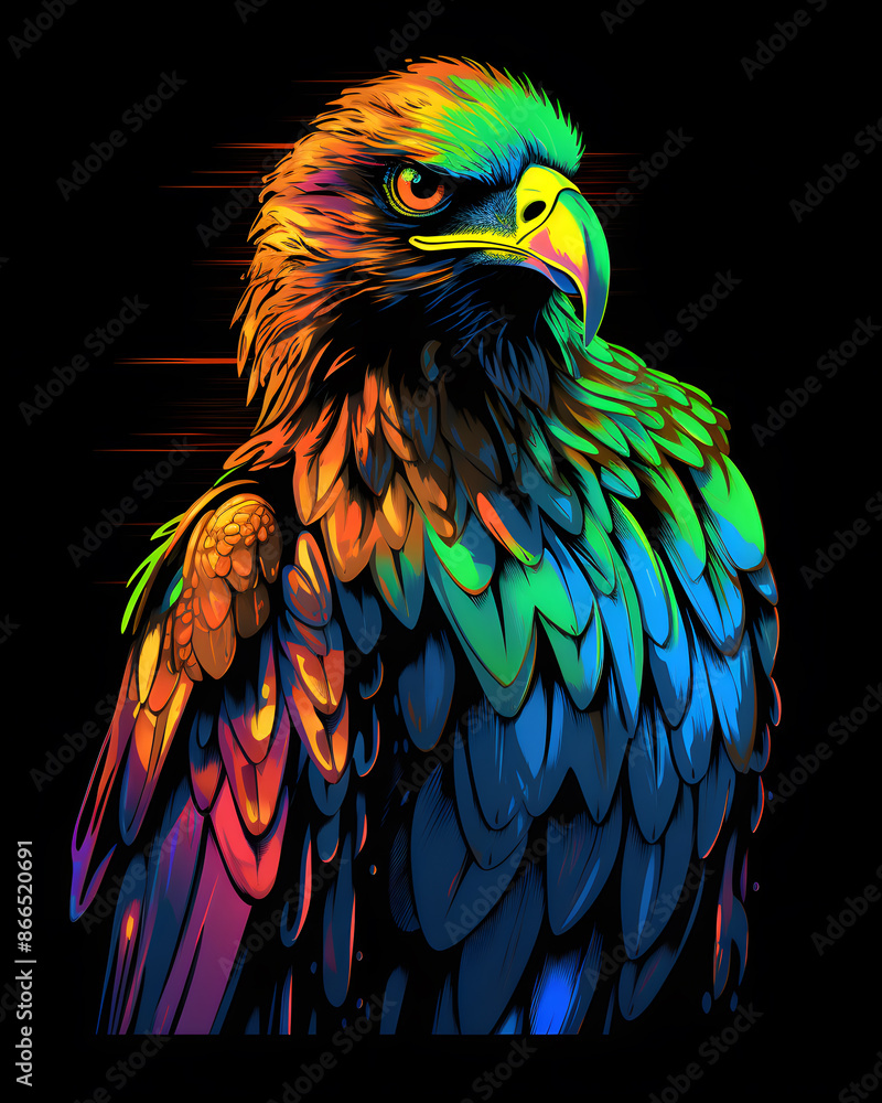 Obraz premium Hawk lurked in the shadows