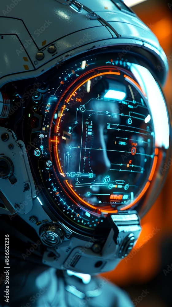 Fototapeta premium Futuristic Astronaut in Advanced Space Suit