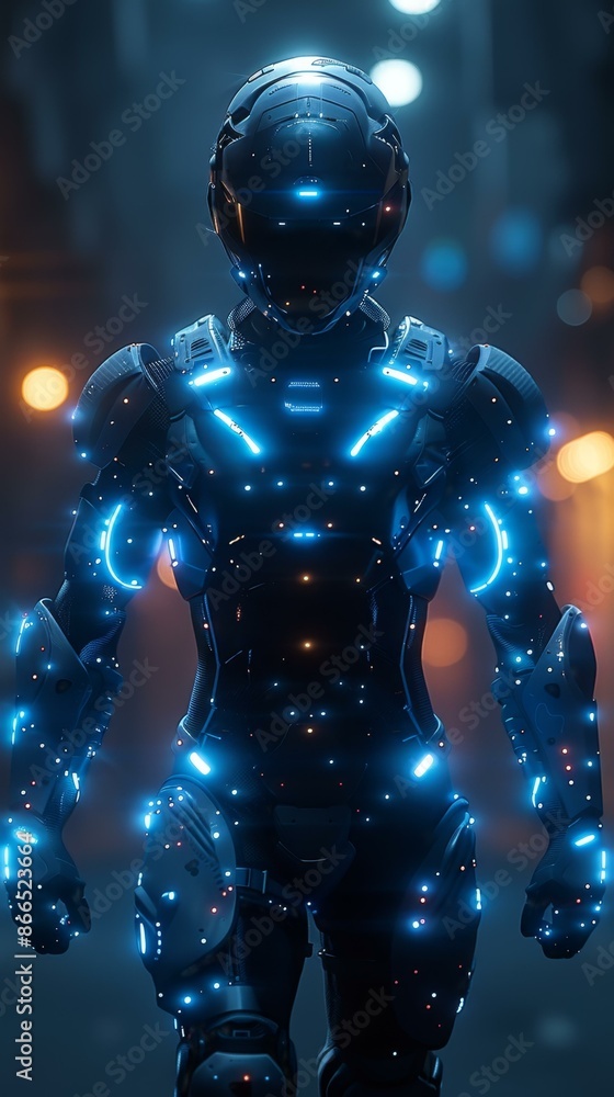 Futuristic Cyberpunk Armor, Robotic Suit Design Futuristic Cyberpunk Armor, Robotic Suit Design