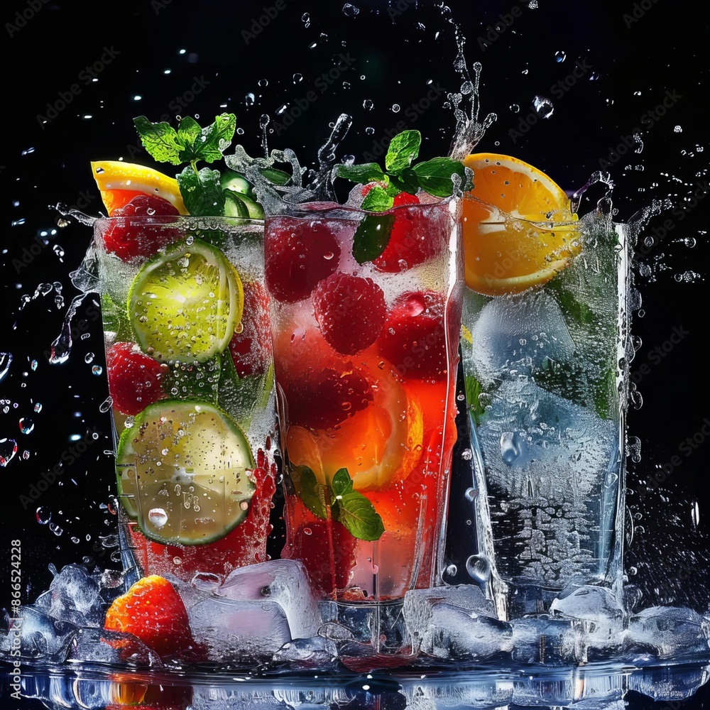 Cool ice drinks. Generative AI Cool ice drinks. Generative AI
