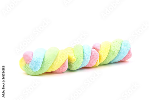 Marshmallows isolated on white background.