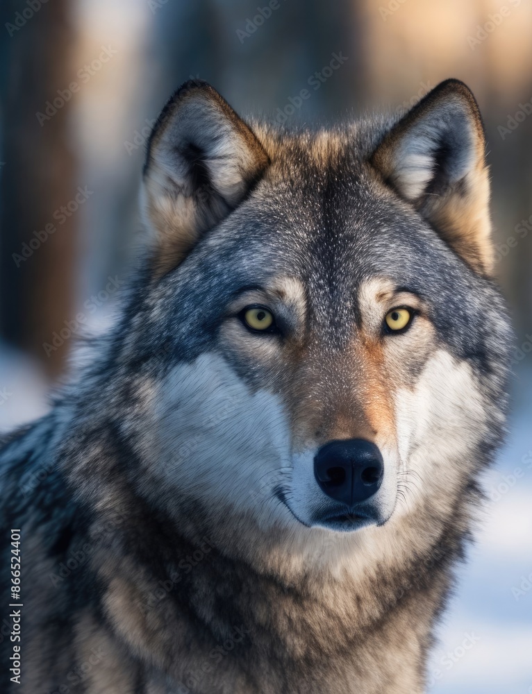 Portrait of wolf on dark background. Polar wolf. Portrait of wolf on dark background. Polar wolf.