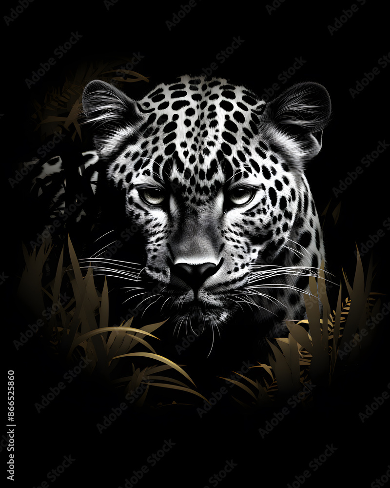 Obraz premium Leopard lurked in the shadows
