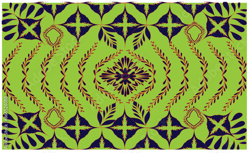 Oreintal Flora Damask Seamless pattern  embroidery, Indian style.  art ornament print.Design for carpet, cover.wallpaper, wrapping, fabric, clothin