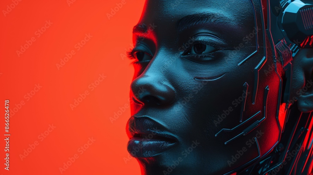 Futuristic Artwork Featuring AI-Enhanced Woman Futuristic Artwork Featuring AI-Enhanced Woman