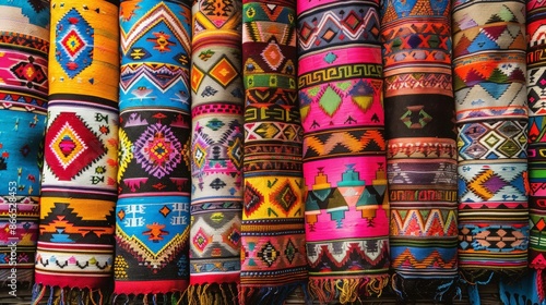 The cultural significance of geometric patterns can be seen in traditional crafts and textiles, where they often symbolize beliefs and heritage. © peerawat
