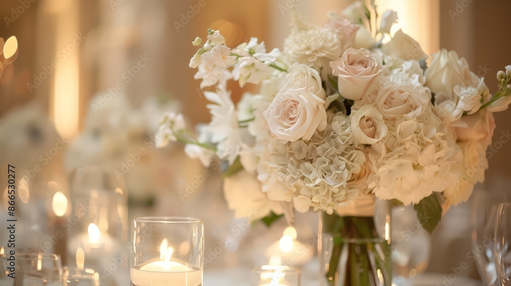 Obraz premium The elegance of a wedding lies in the details, from the floral arrangements to the carefully selected vows, each element reflecting the couple's unique story.