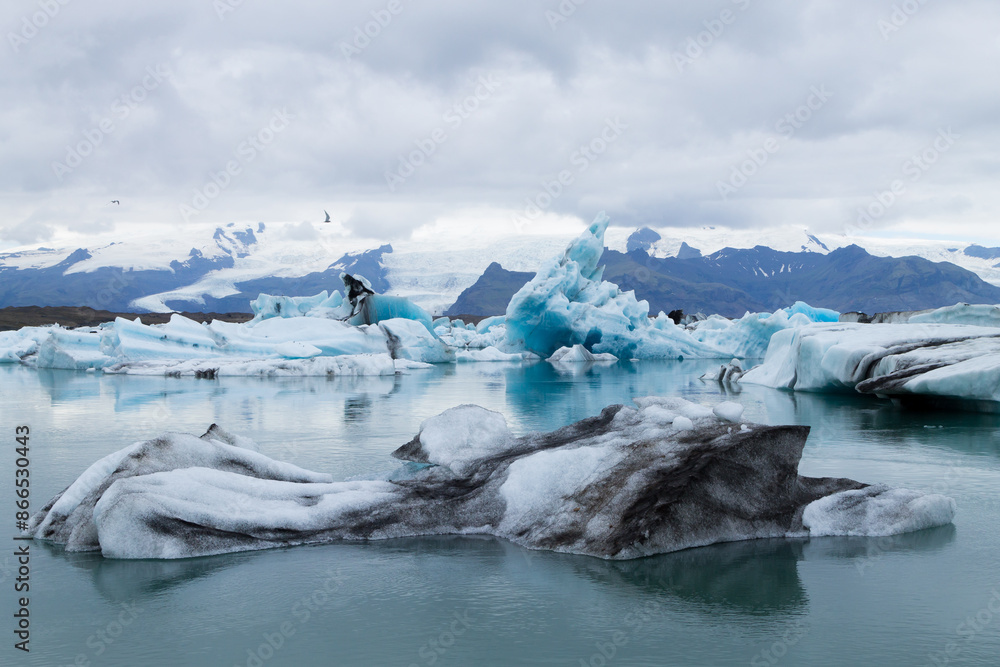 Icebergs on water, Jokulsarlon glacial lake, Iceland