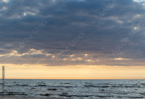 A beautiful Baltic Sea beach landscape in Latvia. Summer scenery at the sea.