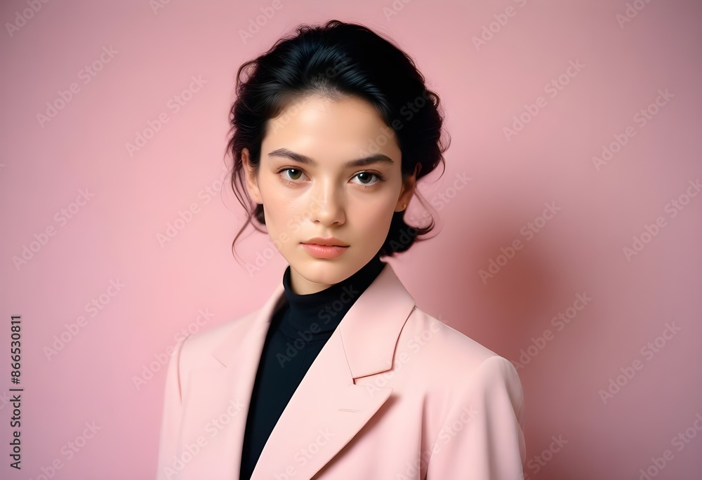 Beautiful elegant woman front view smiling photo Beautiful elegant woman front view smiling photo