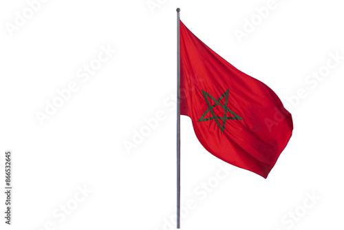 Red national Moroccan Flag, Five-pointed star, government building, independence day, business and country's budget
