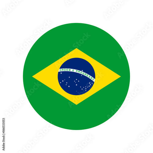 Round Brazil flag icon