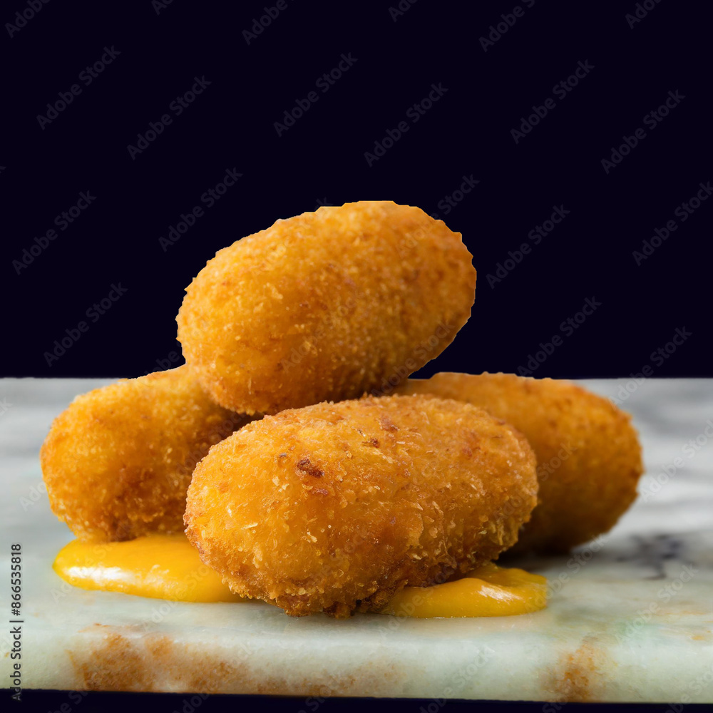 Croquettes Mango sauce Cheese fried gourmet snack food