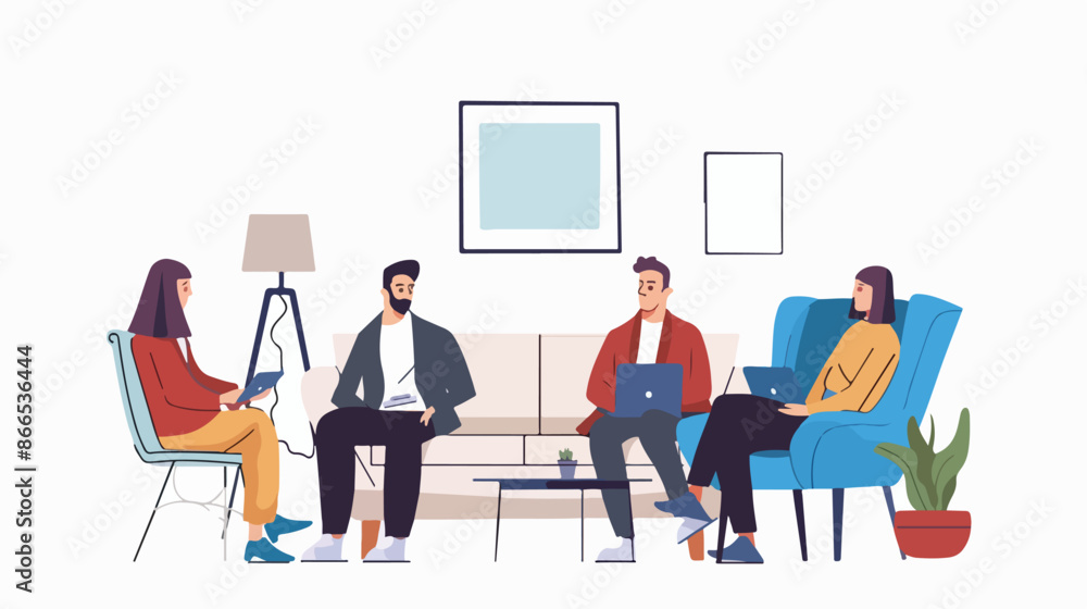 Online therapy concept. Men and women consult patient Online therapy concept. Men and women consult patient