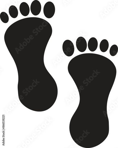 Foot print icon . Human footprint track icon . Vector illustration