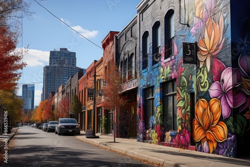Obraz na płótnie Nashville The gulch, vibrant mix of art, food and stores., generative IA w salonie