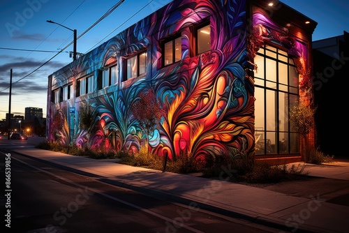 Obraz na płótnie Vibrant art scene in the Los Angeles District of Arts., generative IA w salonie