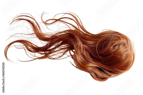 Natural-Looking Brown Hair Wig Isolated on Transparent Background © Khadija