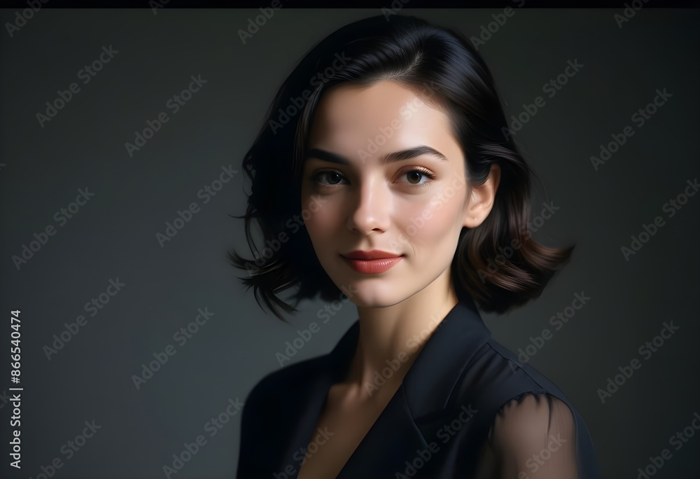 Beautiful elegant woman front view photo Beautiful elegant woman front view photo