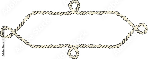 Rope border and frame. lasso twisted and crisscrossed until a square.