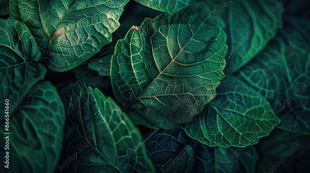 Close-up of a vibrant green leaf texture, showcasing the intricate veins and natural patterns, creating a stunning nature-inspired background Close-up of a vibrant green leaf texture, showcasing the intricate veins and natural patterns, creating a stunning nature-inspired background