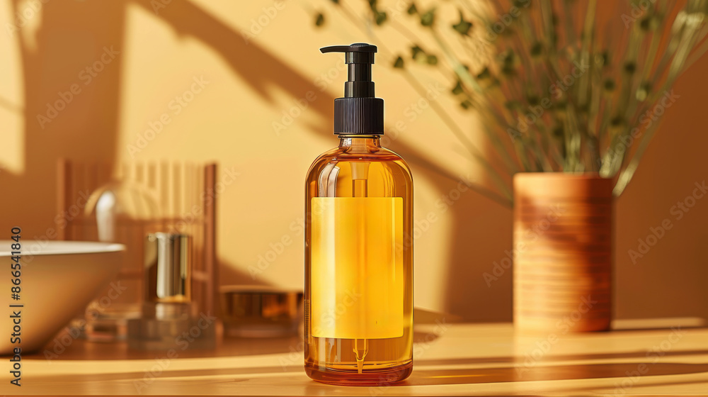 3D illustration of a shampoo pump bottle 3D illustration of a shampoo pump bottle