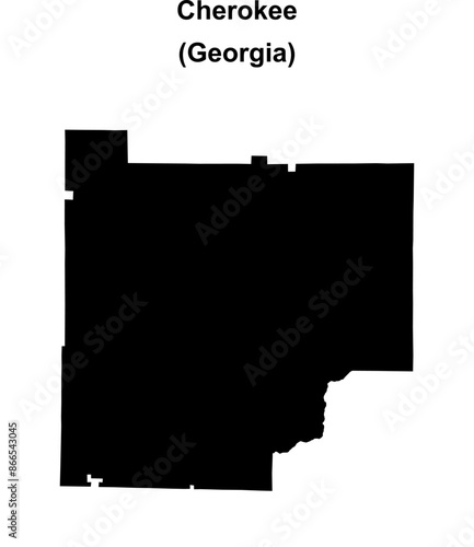 Cherokee County (Georgia) blank outline map