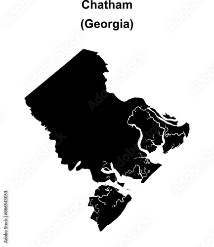 Chatham County (Georgia) blank outline map