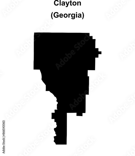 Clayton County (Georgia) blank outline map